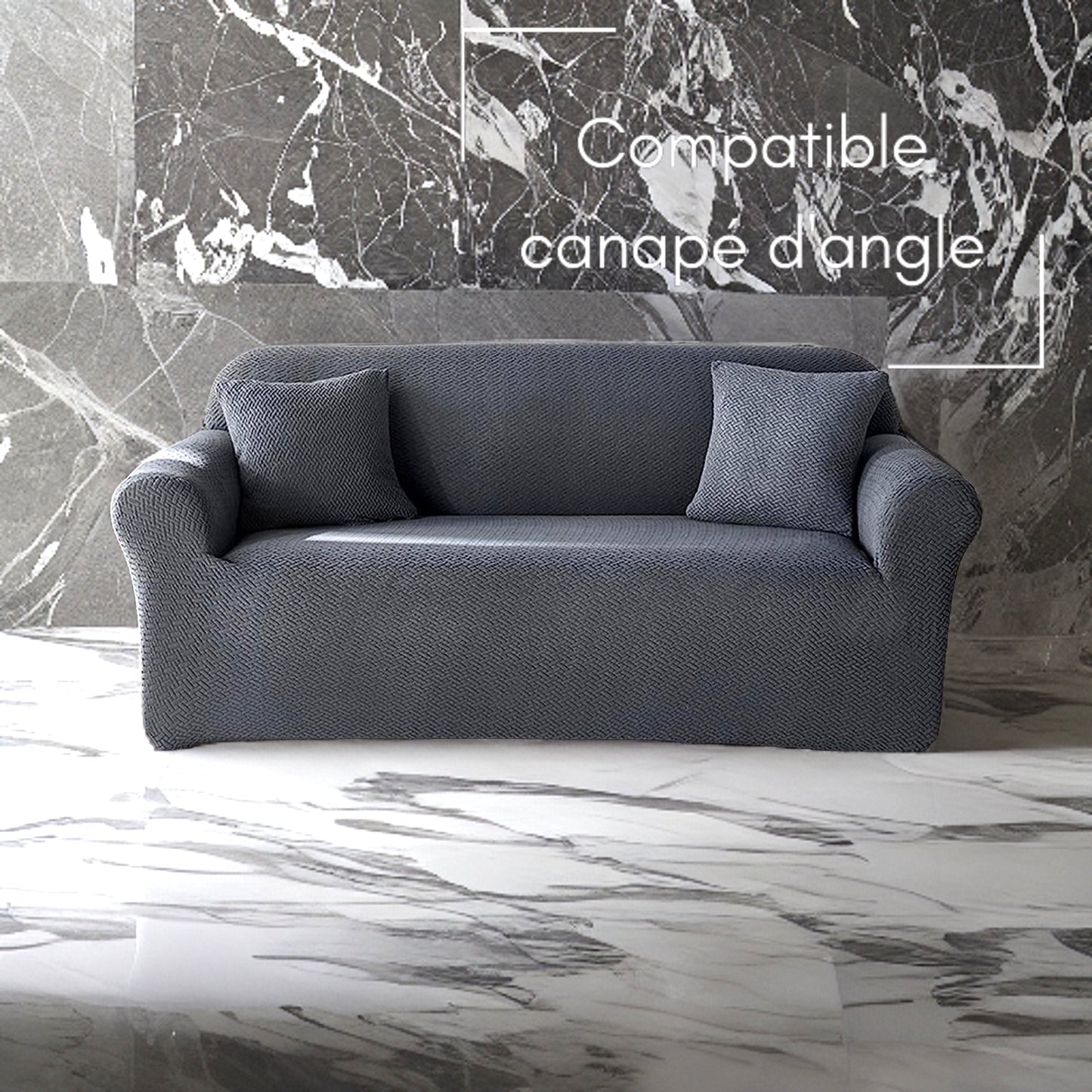 Housse de canapé Jacquard noir