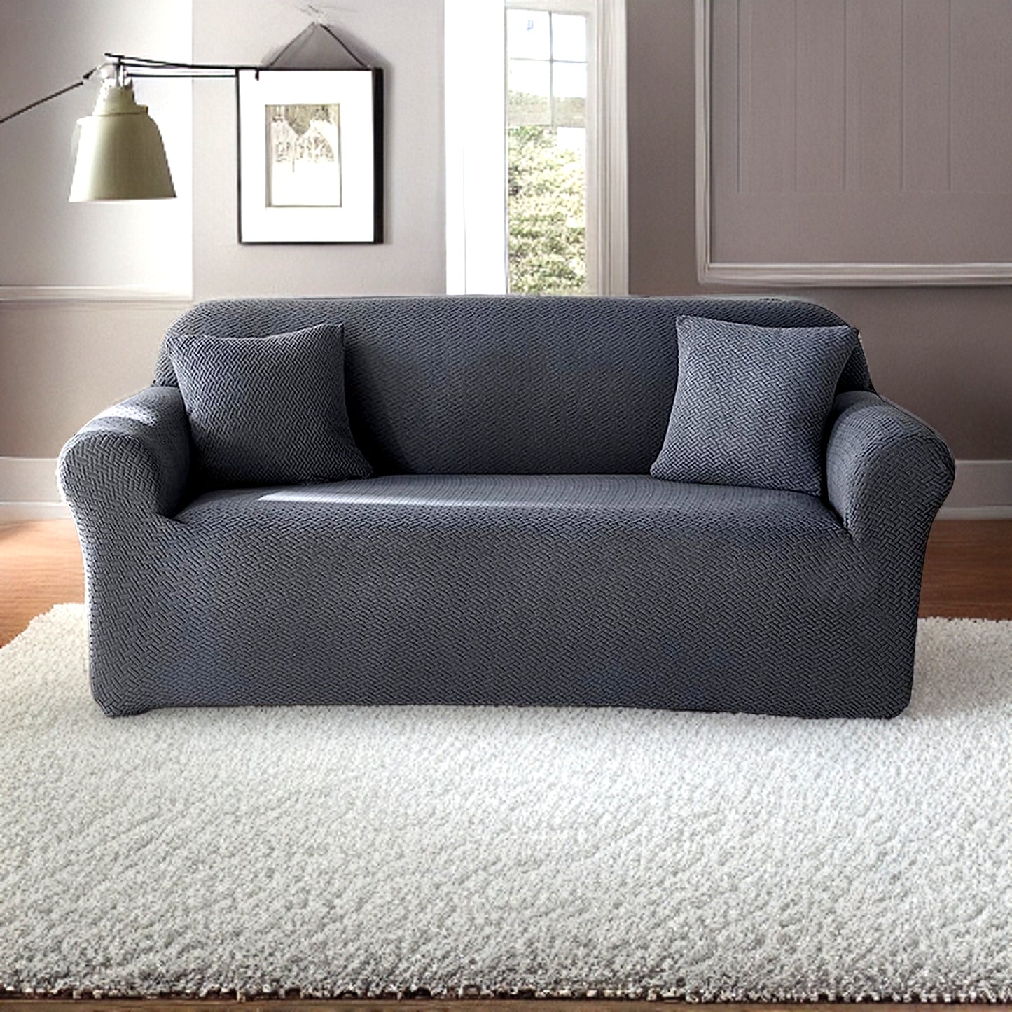 Housse de canapé Jacquard noir