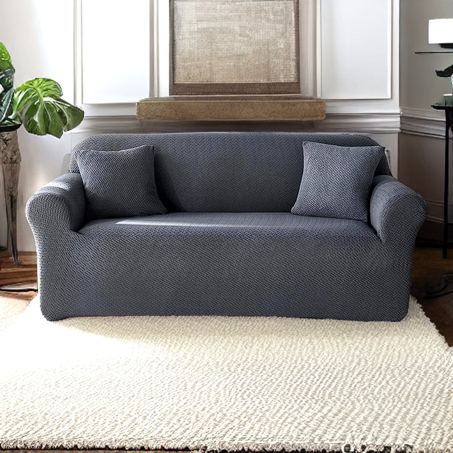 Housse de canapé Jacquard noir