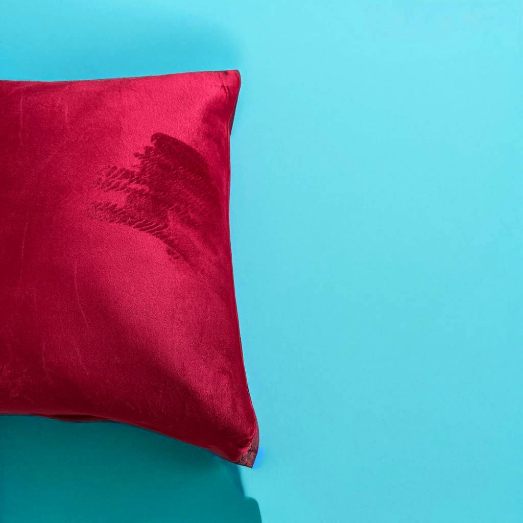 Housse de coussin velours rouge