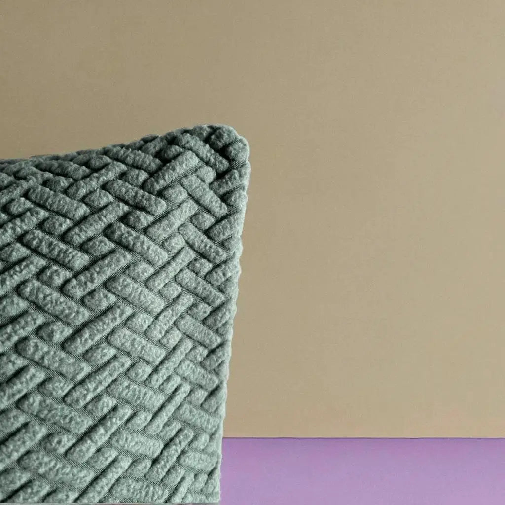 Housse de coussin jacquard vert