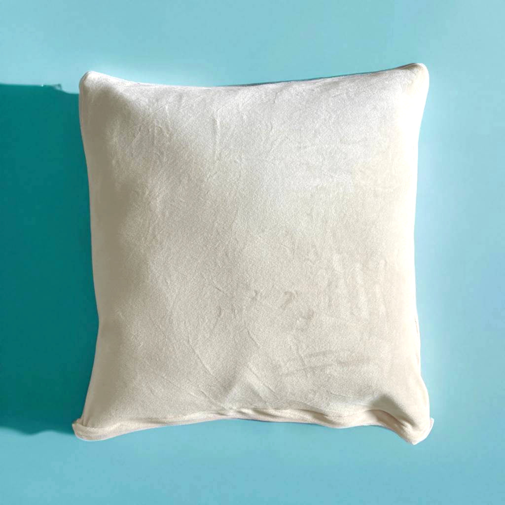 Housse de coussin velours beige