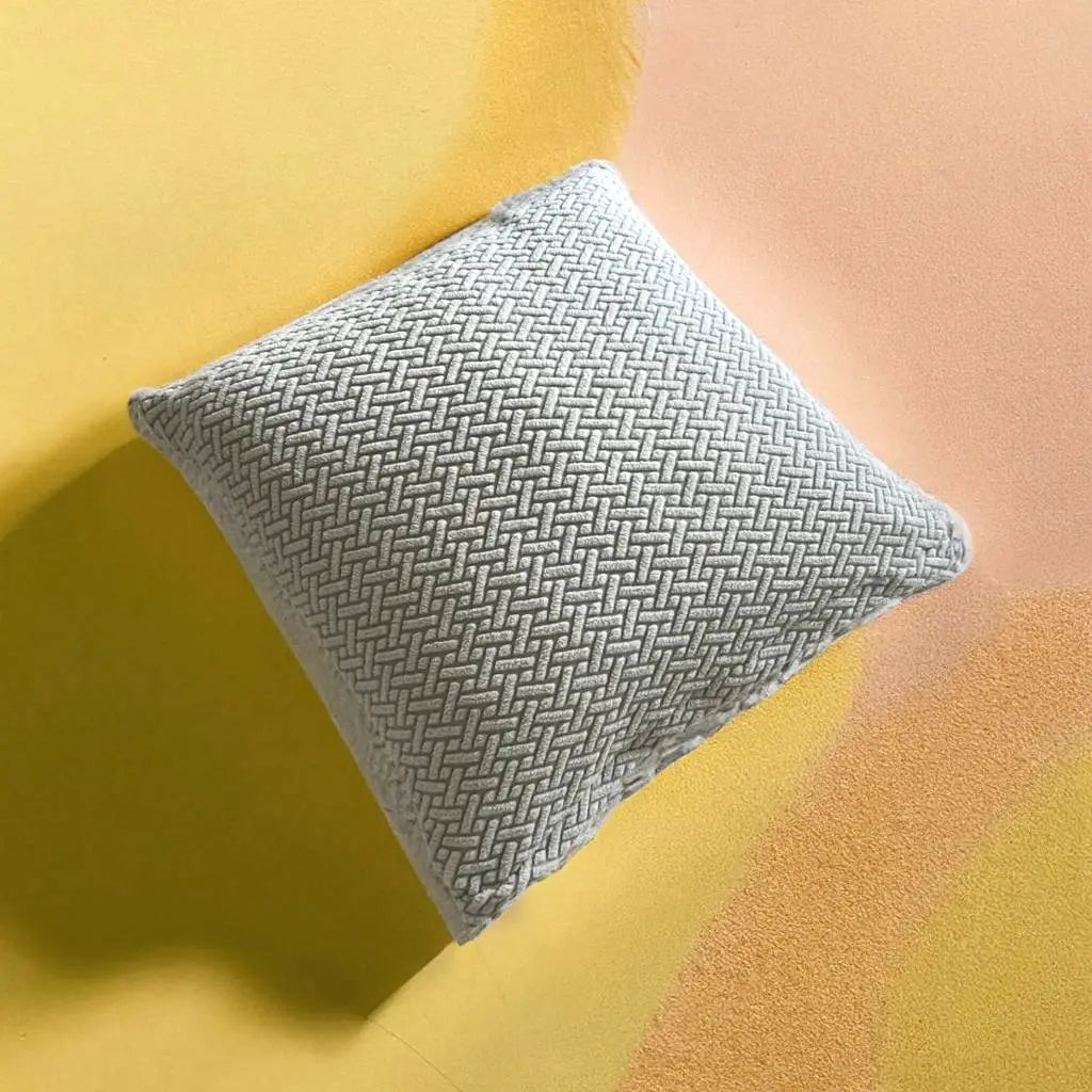 Housse de coussin jacquard blanc