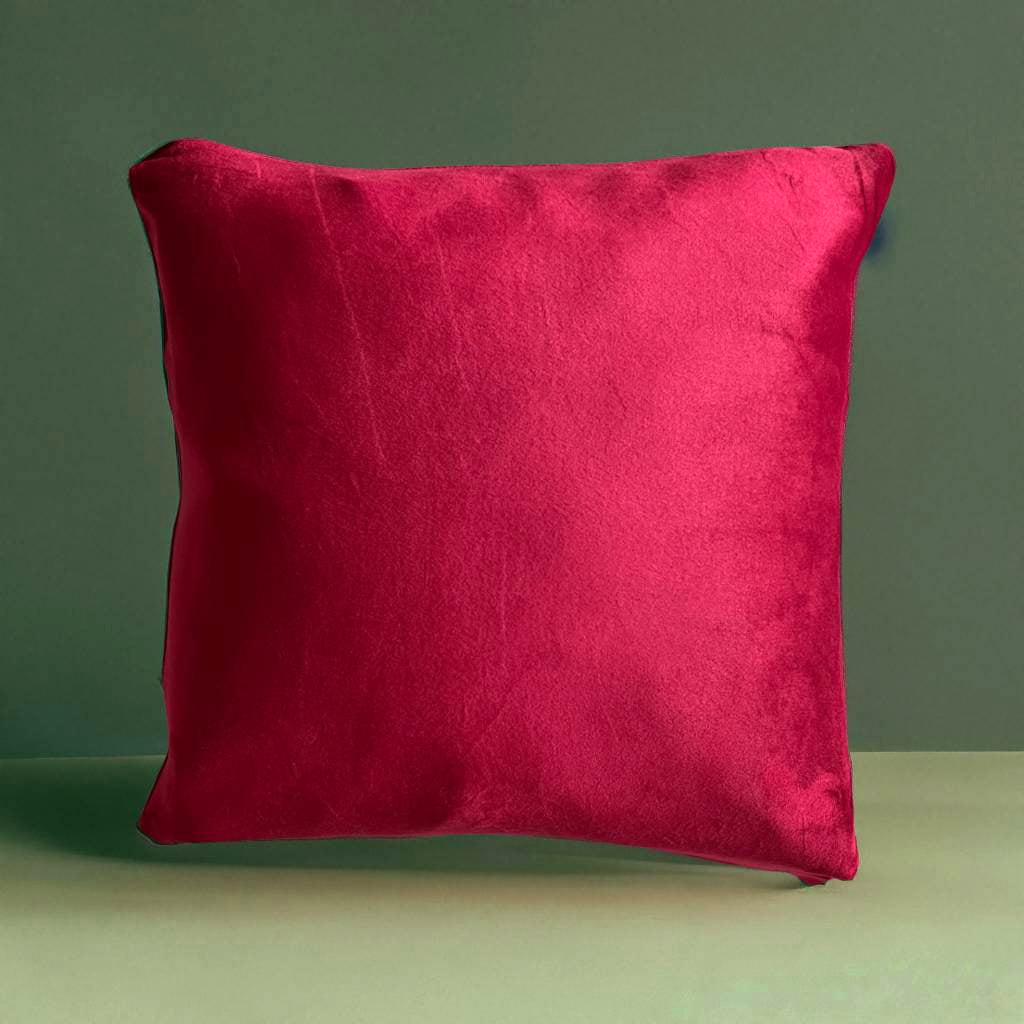 Housse de coussin velours rouge