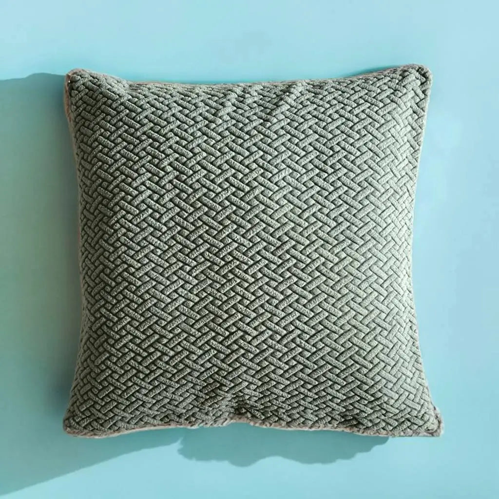 Housse de coussin jacquard vert