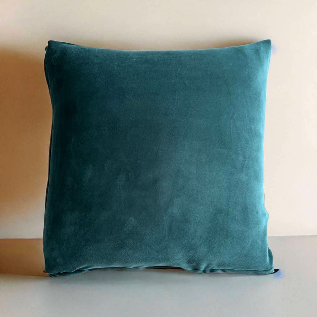 Housse de coussin velours bleu foncé