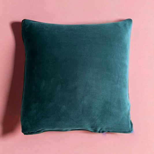 Housse de coussin velours bleu foncé