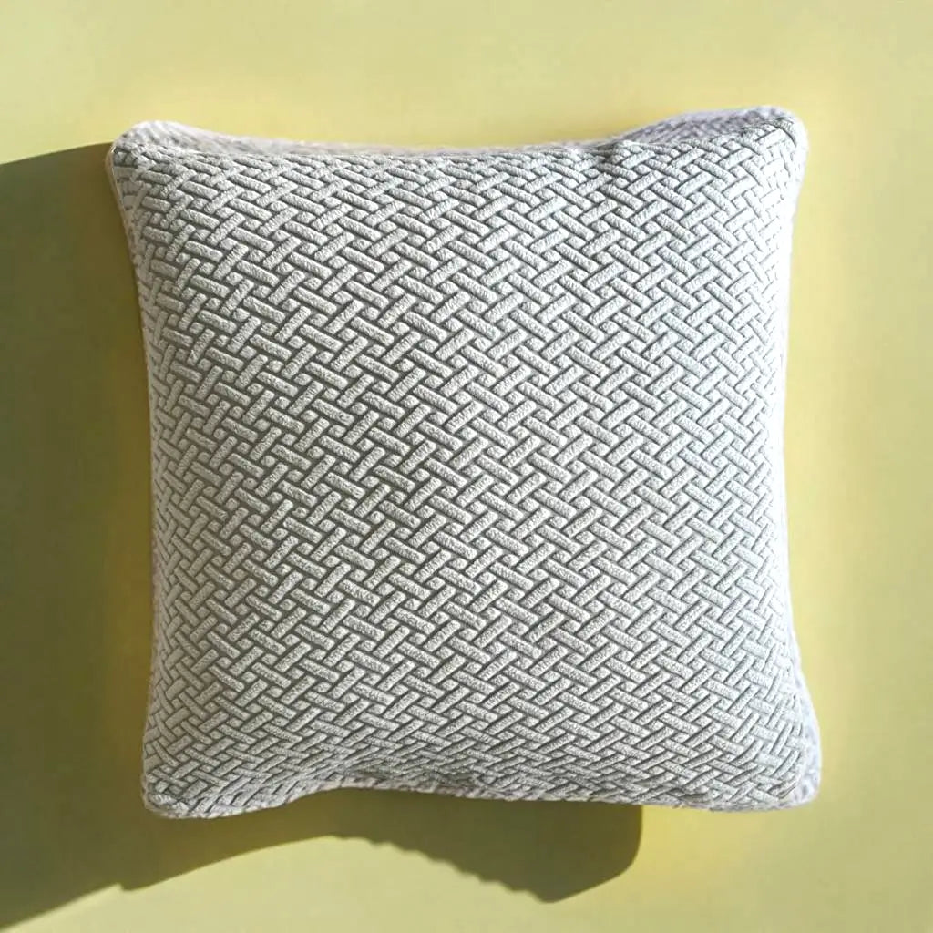 Housse de coussin jacquard blanc