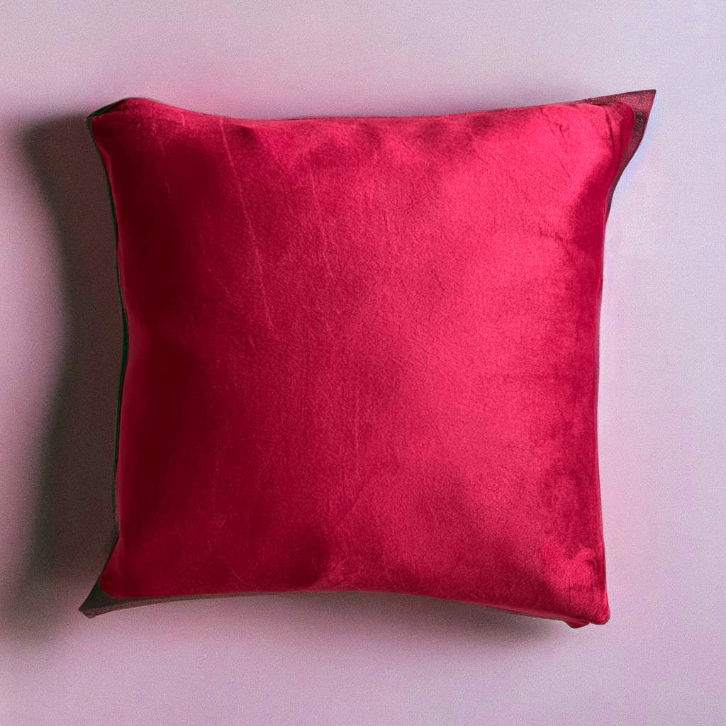 Housse de coussin velours rouge