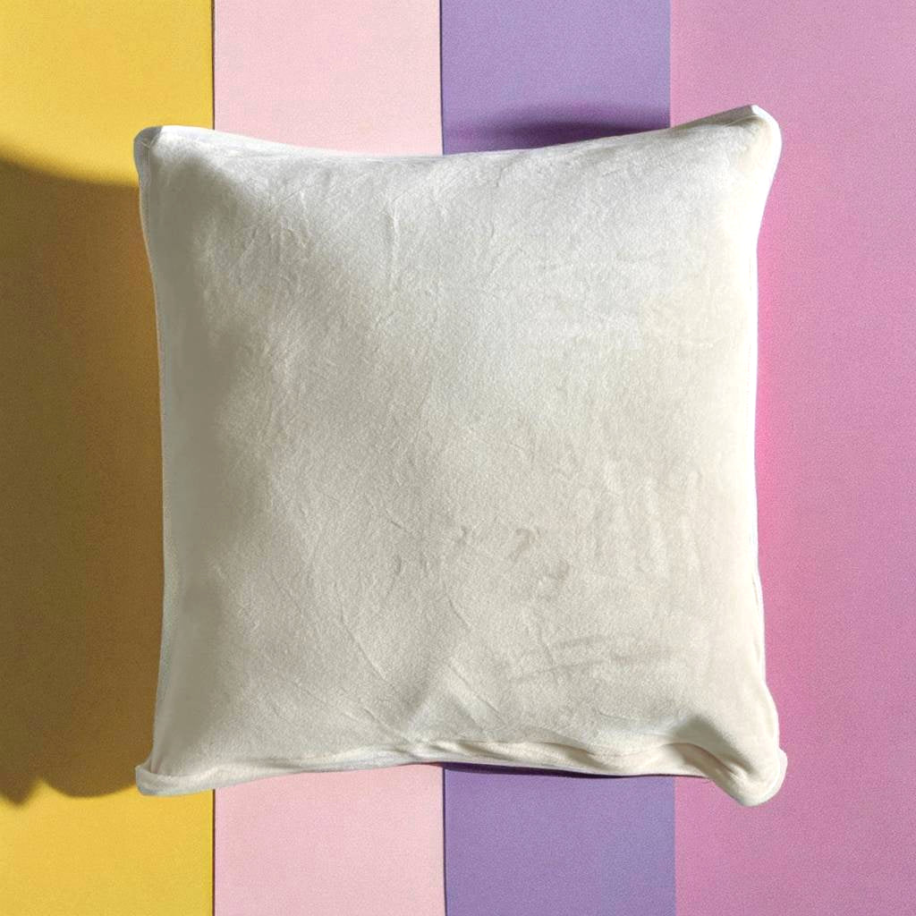 Housse de coussin velours beige
