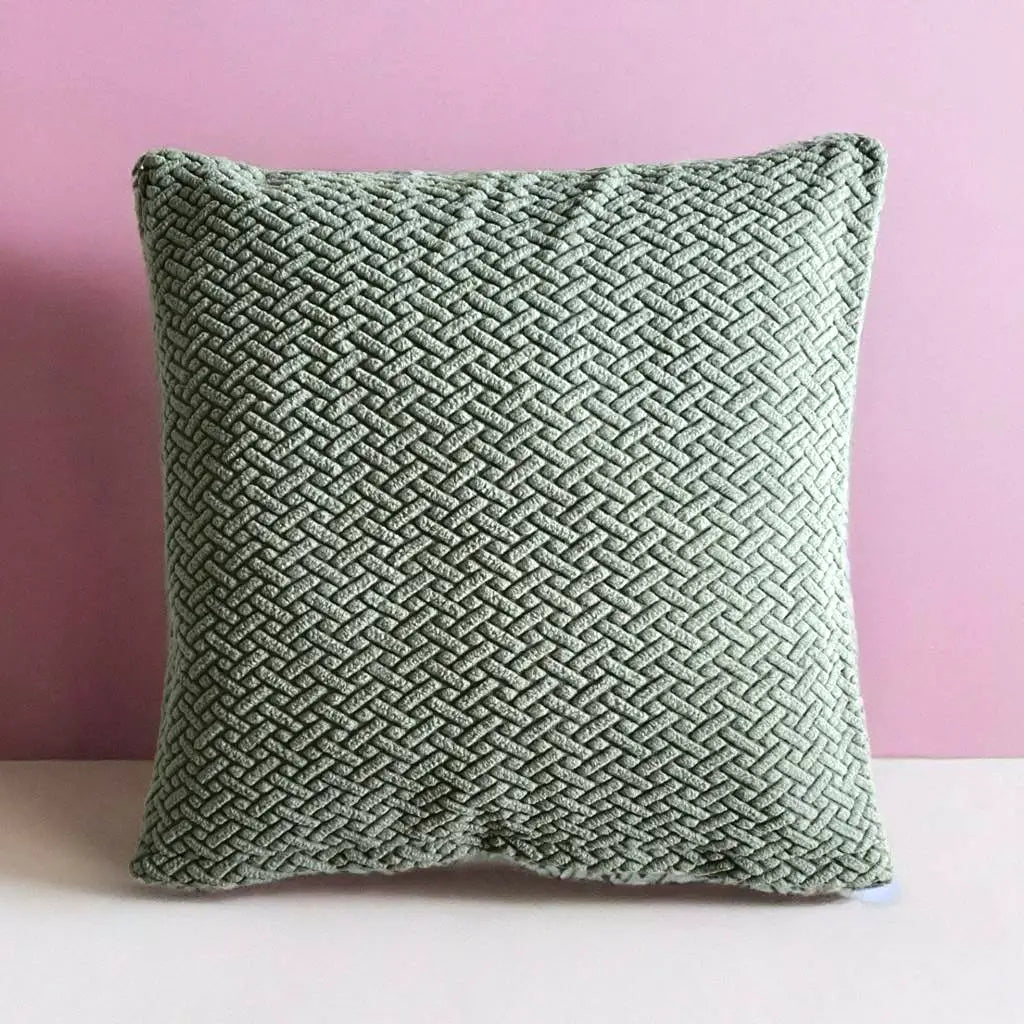 Housse de coussin jacquard vert