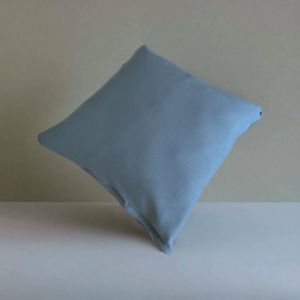 Housse de coussin bleu clair
