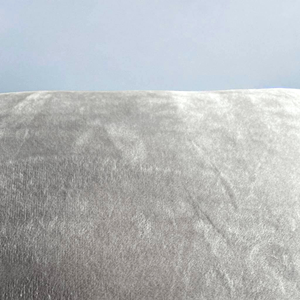 Housse de coussin velours bleu gris