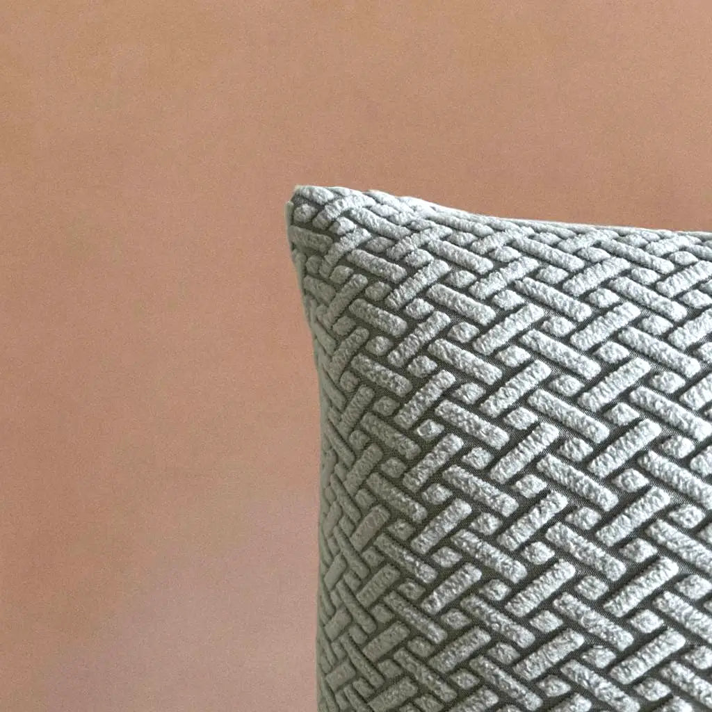 Housse de coussin jacquard blanc