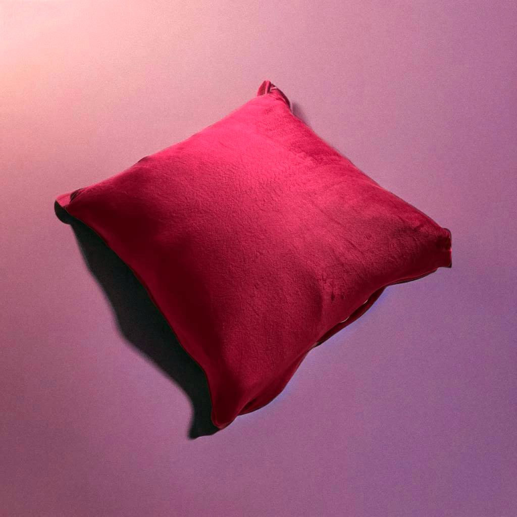Housse de coussin velours rouge