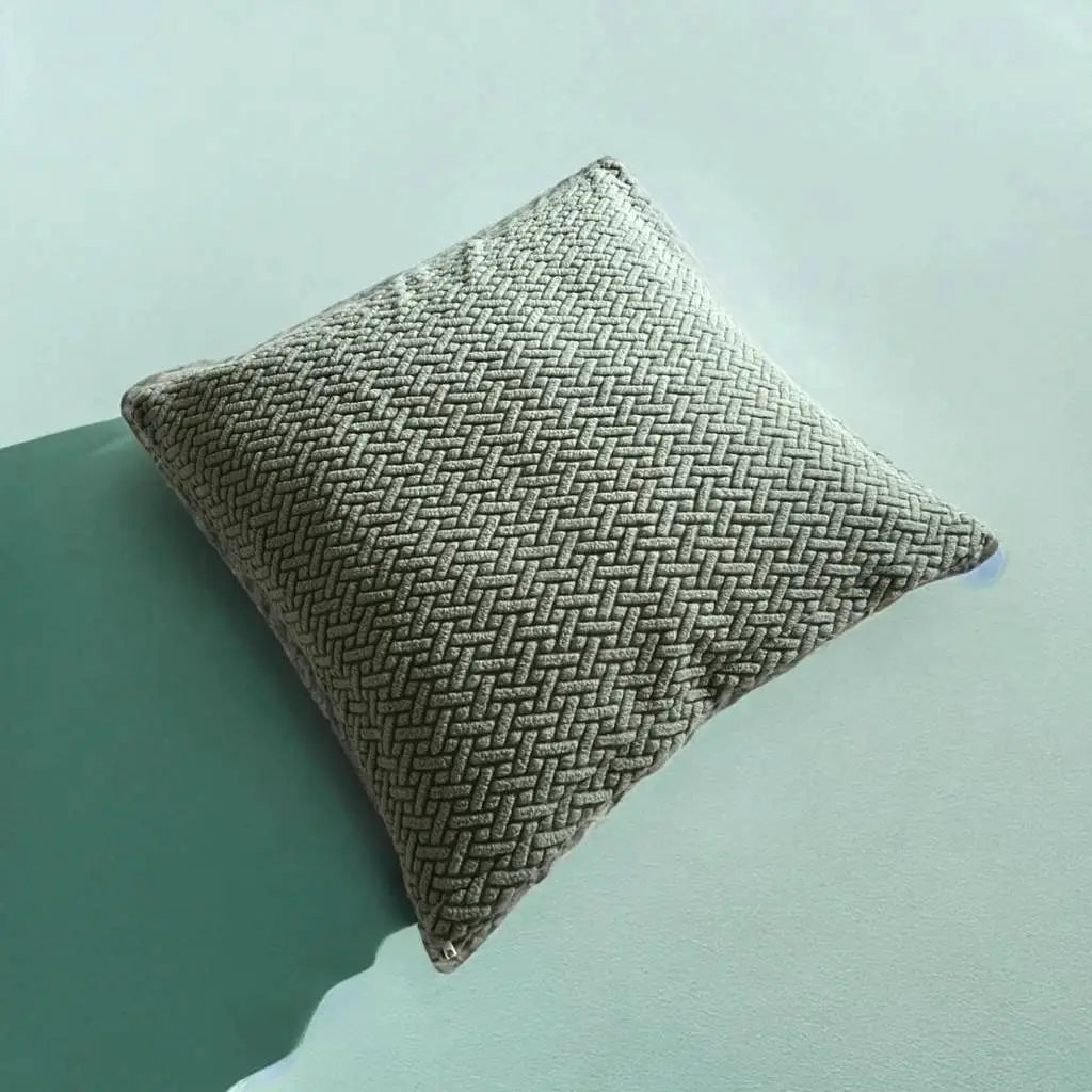 Housse de coussin jacquard vert