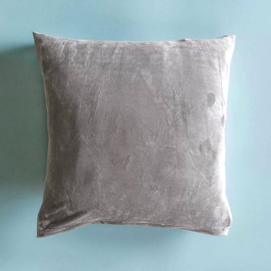 Housse de coussin velours bleu gris