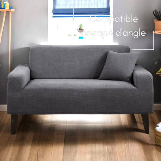 Housse de canapé Jacquard gris