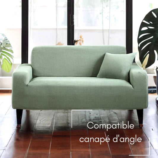 Housse de canapé Jacquard verte