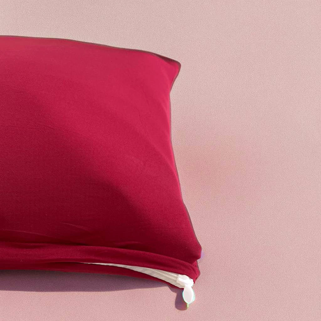 Housse de coussin bordeaux