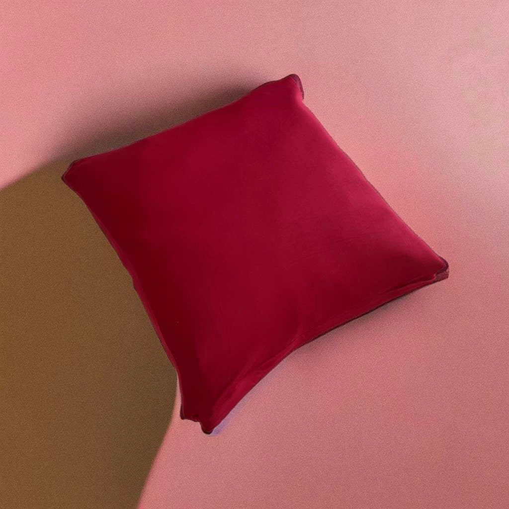 Housse de coussin bordeaux