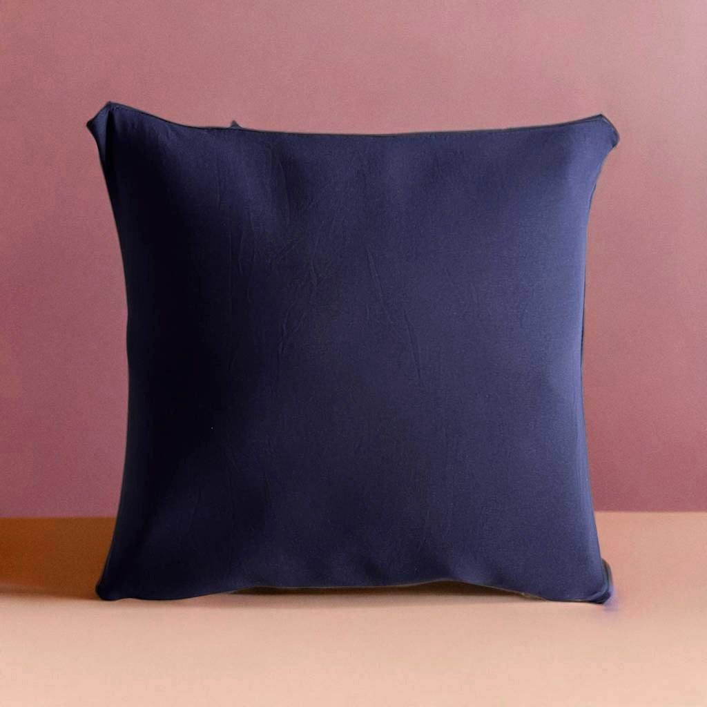 Housse de coussin bleu marine