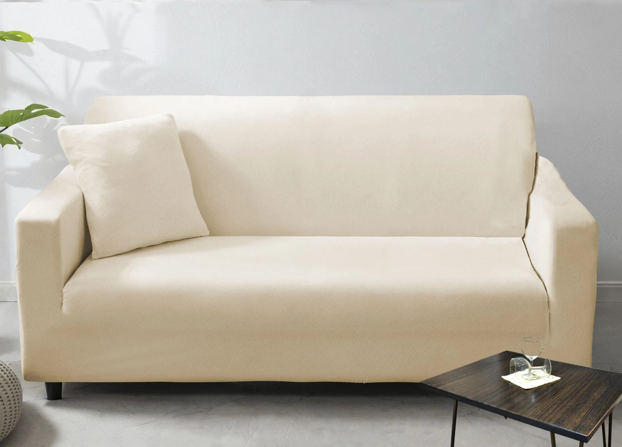 Housse de canapé velours beige