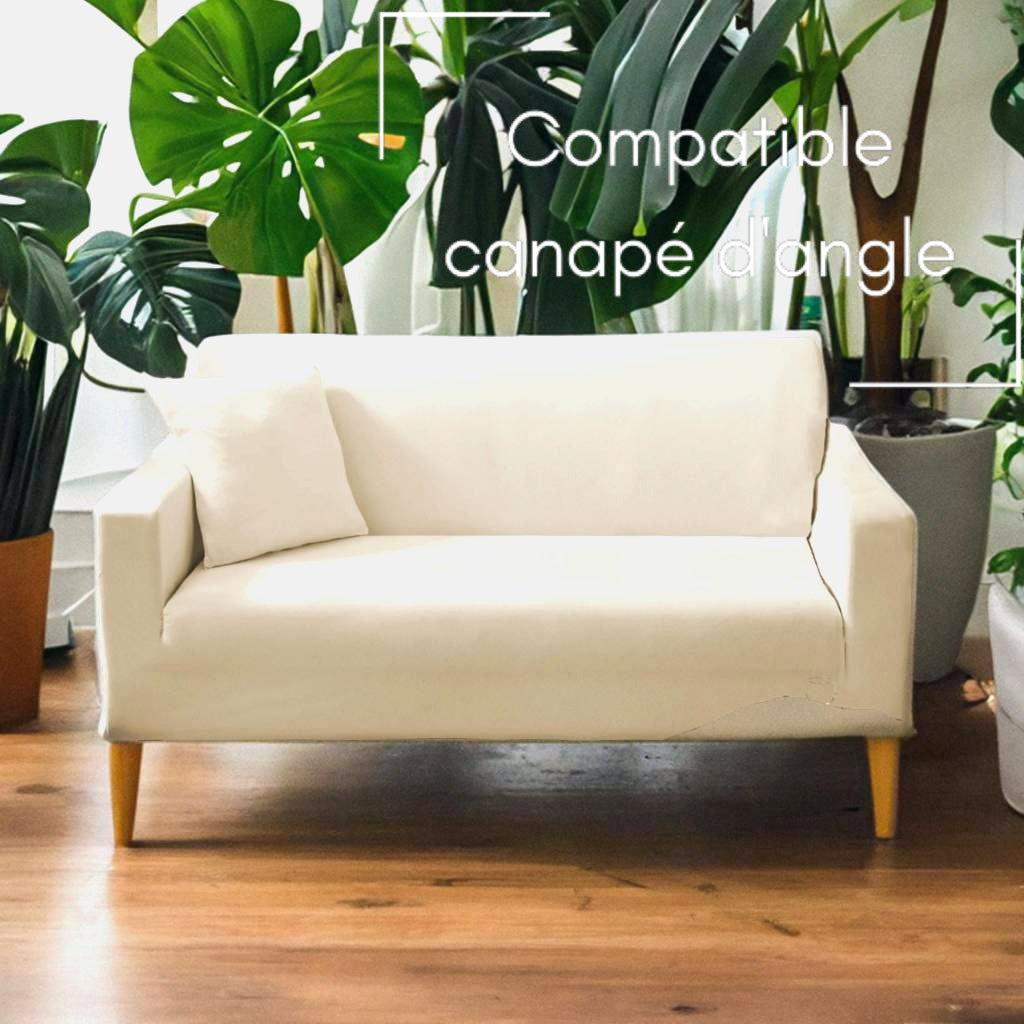 Housse de canapé velours beige