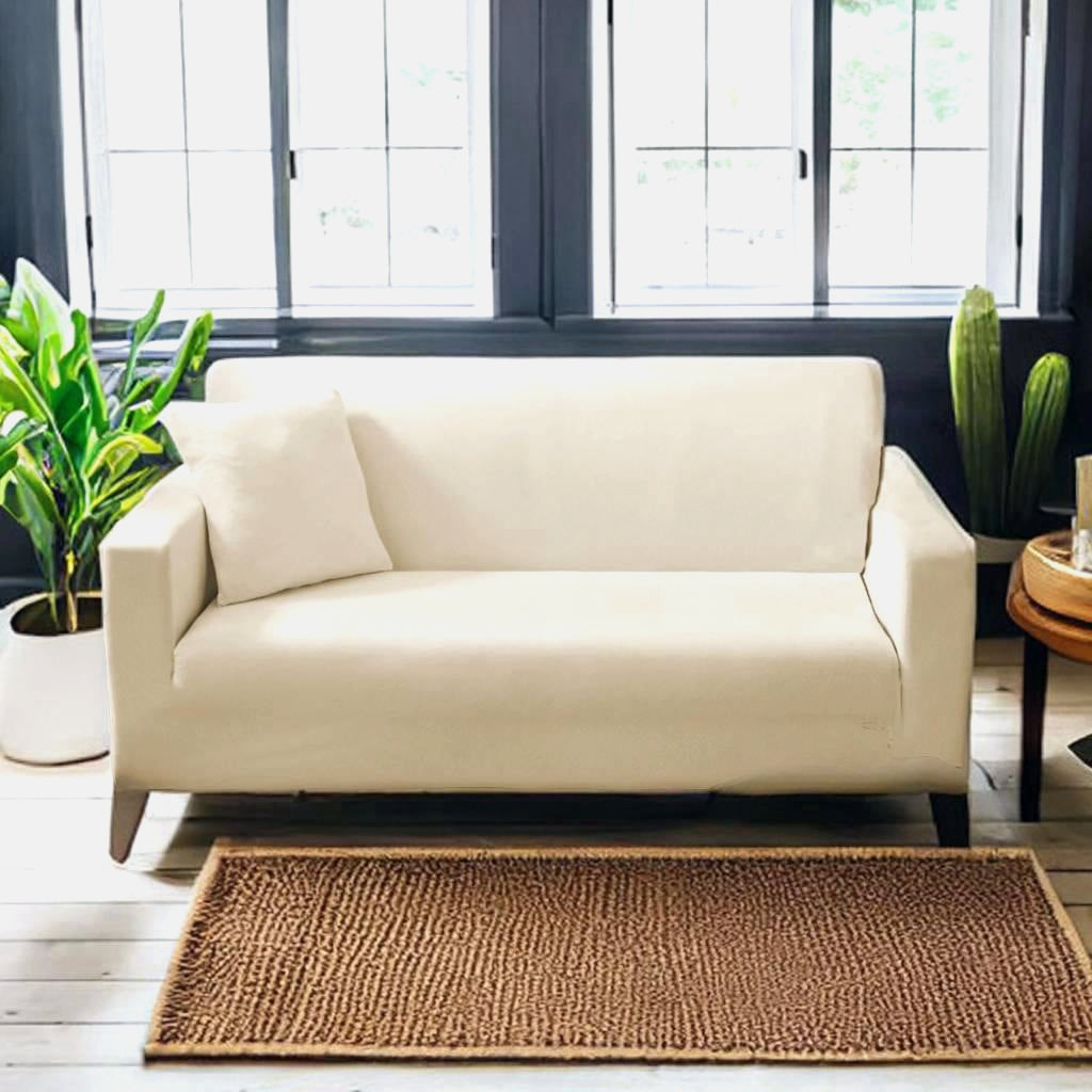 Housse de canapé velours beige