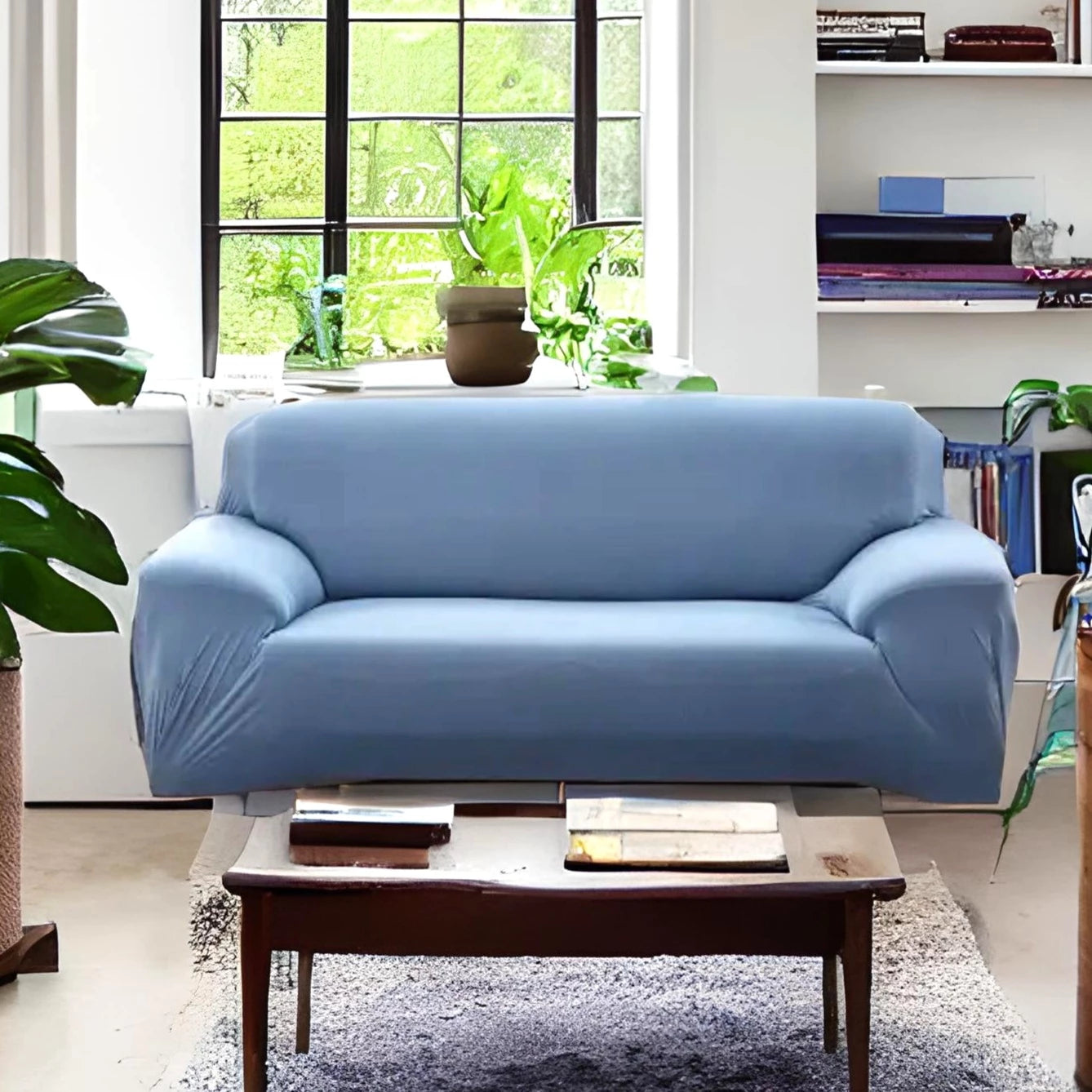 Housse de canapé bleu clair