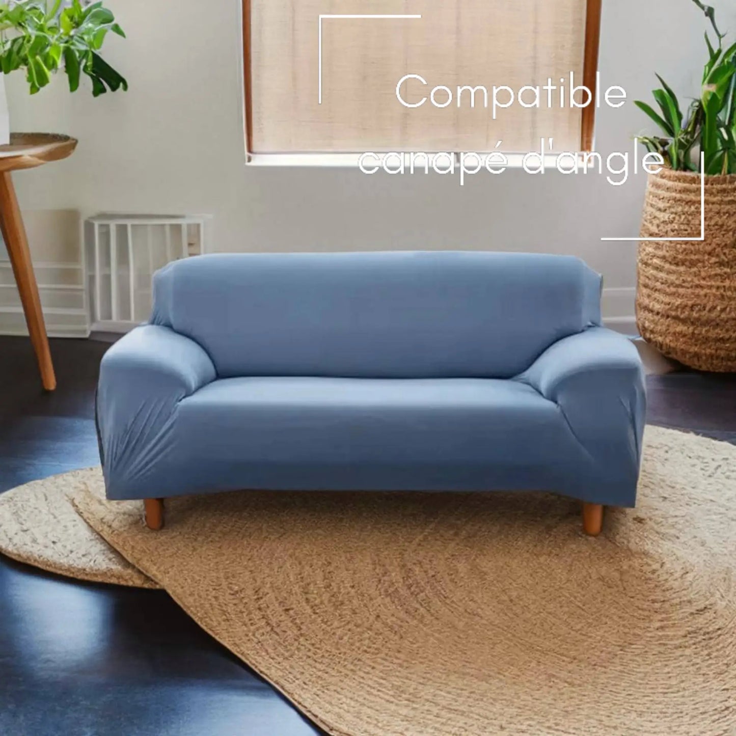 Housse de canapé bleu clair