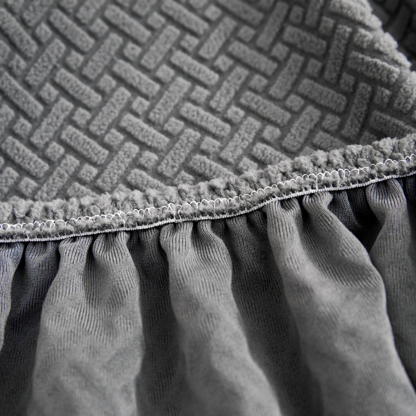 Housse de canapé Jacquard gris clair