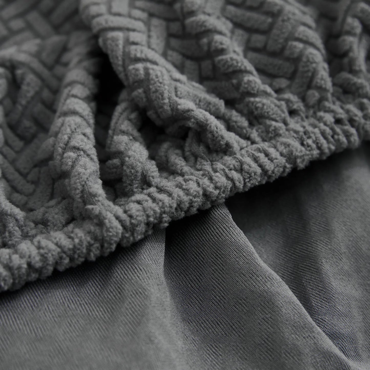 Housse de canapé Jacquard gris clair