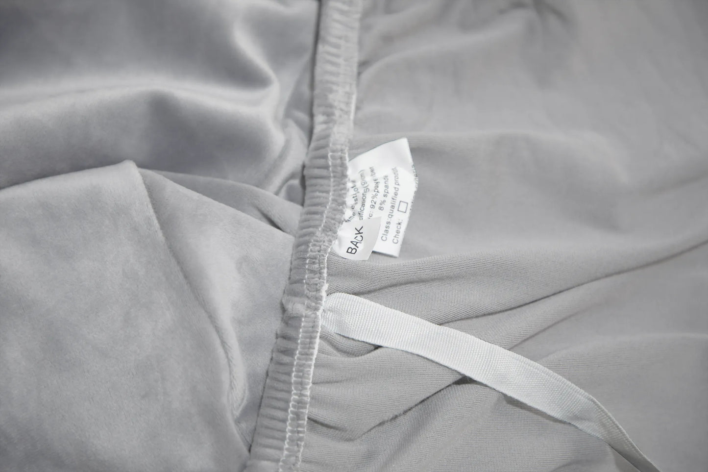 Housse de canapé velours bleu gris