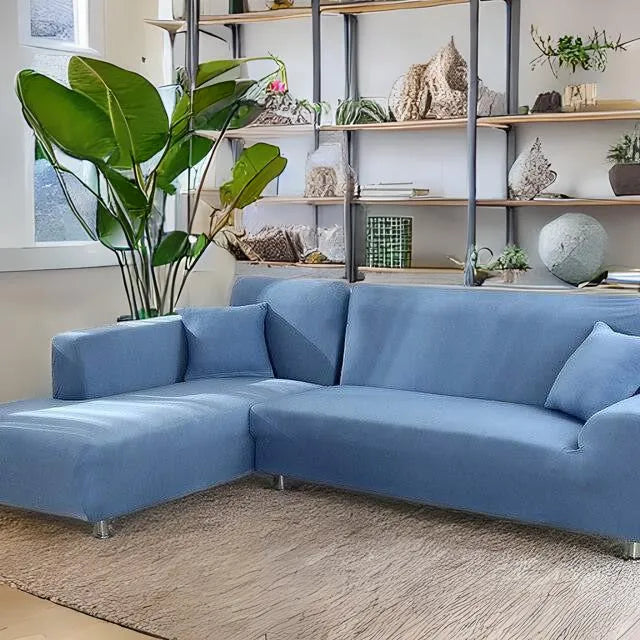 Housse de canapé bleu clair