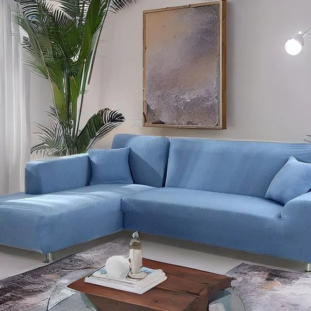 Housse de canapé bleu clair