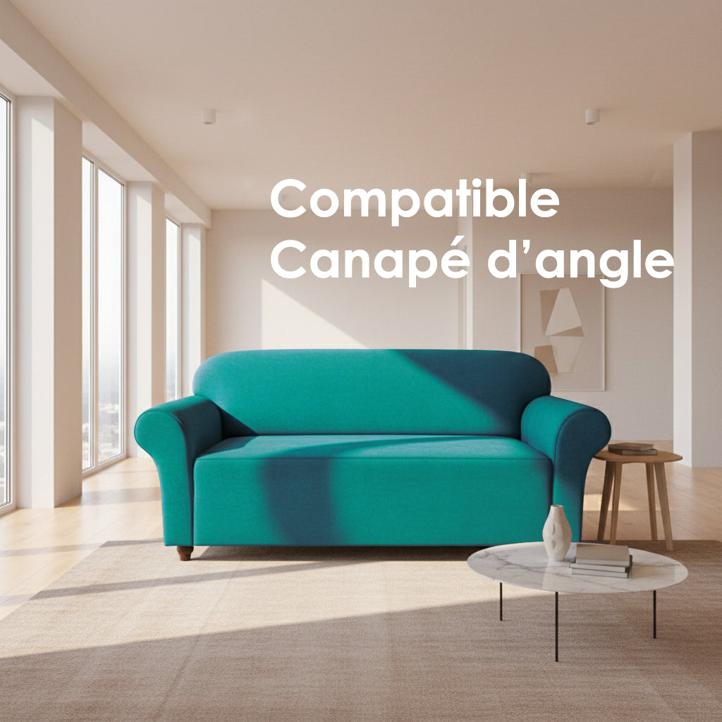 Housse de canapé velours bleu / vert