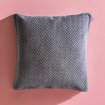 Housse de coussin jacquard gris