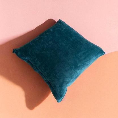 Housse de coussin velours bleu