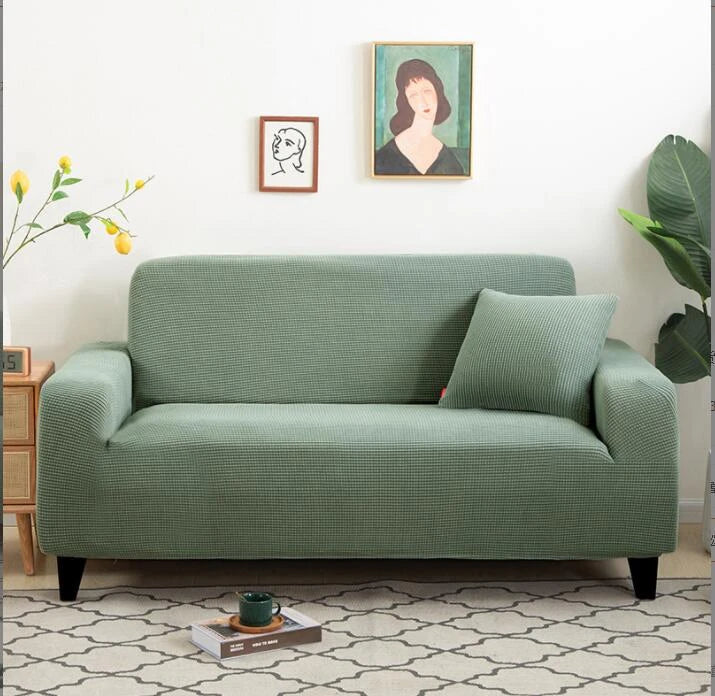 Housse de canapé Jacquard verte