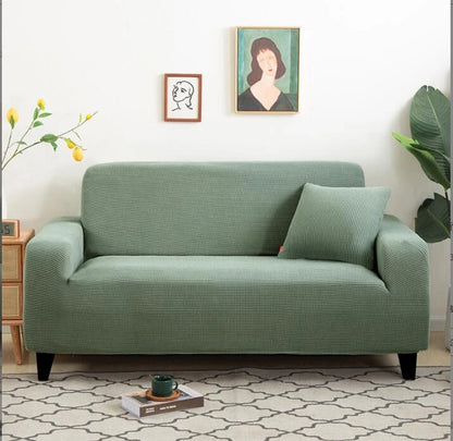 Housse de canapé Jacquard verte