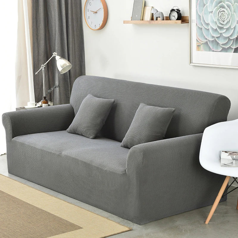 Housse de canapé Jacquard gris clair