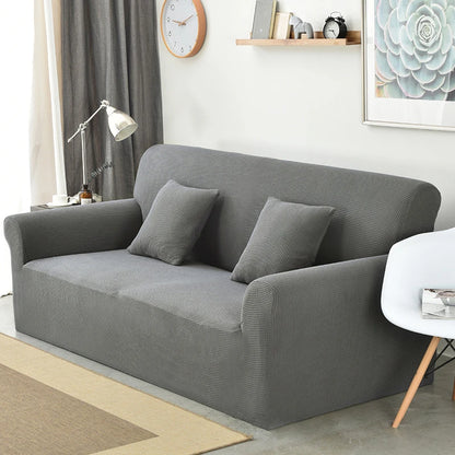 Housse de canapé Jacquard gris clair