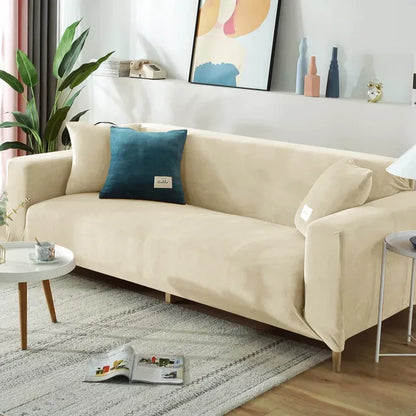 Housse de canapé velours beige