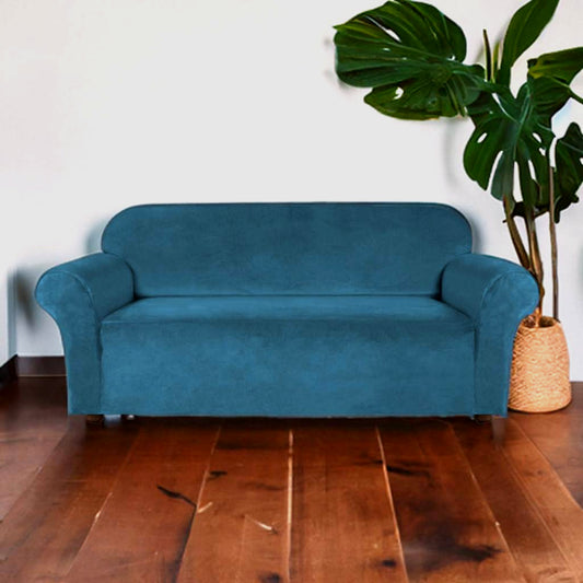 Housse de canapé velours bleu foncé