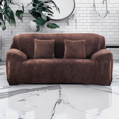 Housse de canapé velours marron