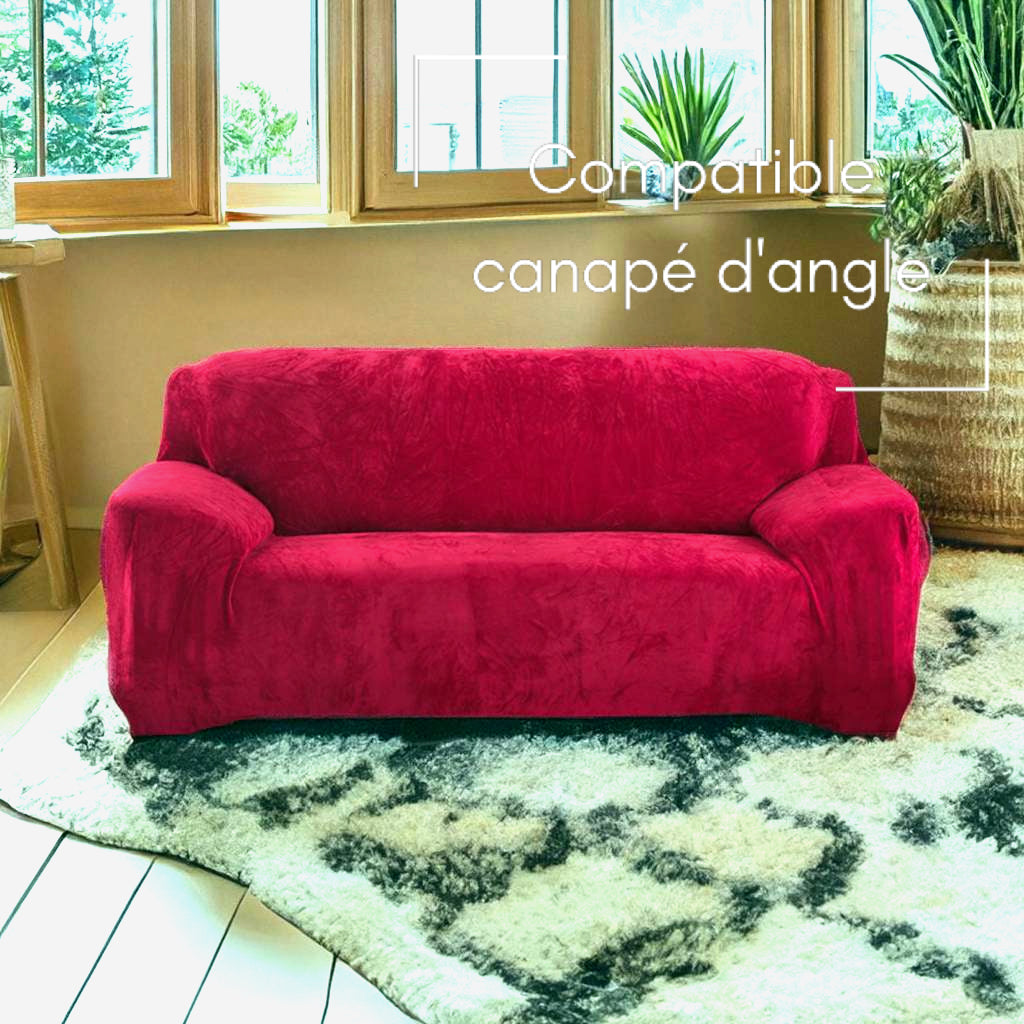 Housse de canapé velours rouge