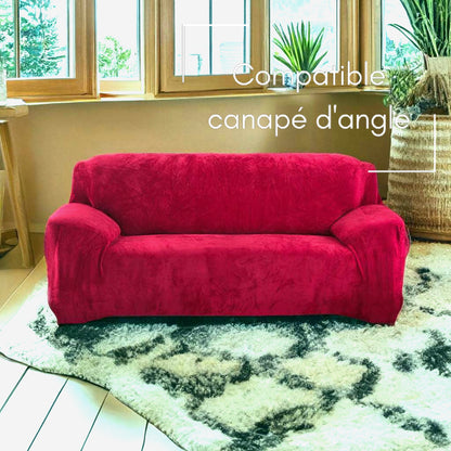 Housse de canapé velours rouge
